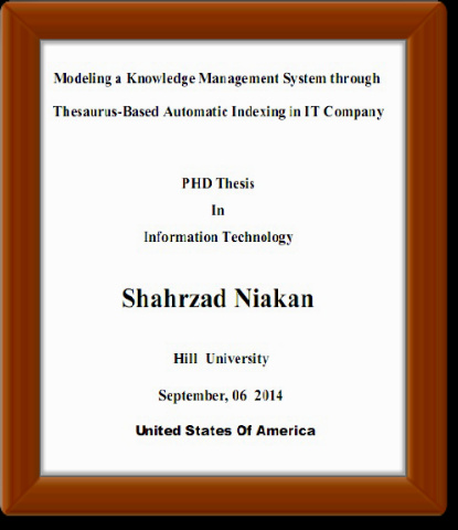 Modeling a Knowledge Management System through Thesaurus-Based Automatic Indexing in an IT Company__PHD Thesis